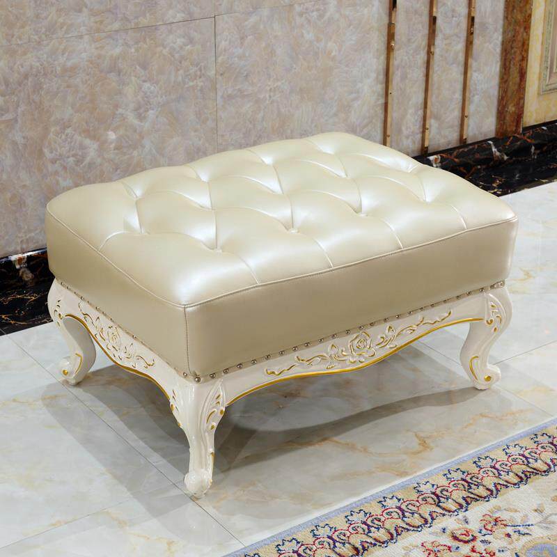 欧式沙发脚踏轻奢久坐贵妃跷脚凳长方形实木脚托践踏踩脚凳床边凳