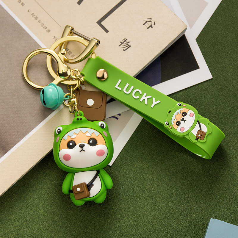 新品卡通动物钥匙扣可爱柴犬汽车链男H女一对书包挂饰精致情侣锁