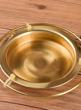 极速纯手敲黄铜木柄铛子佛具法器寺庙佛事用品道家手打Z长柄铜当