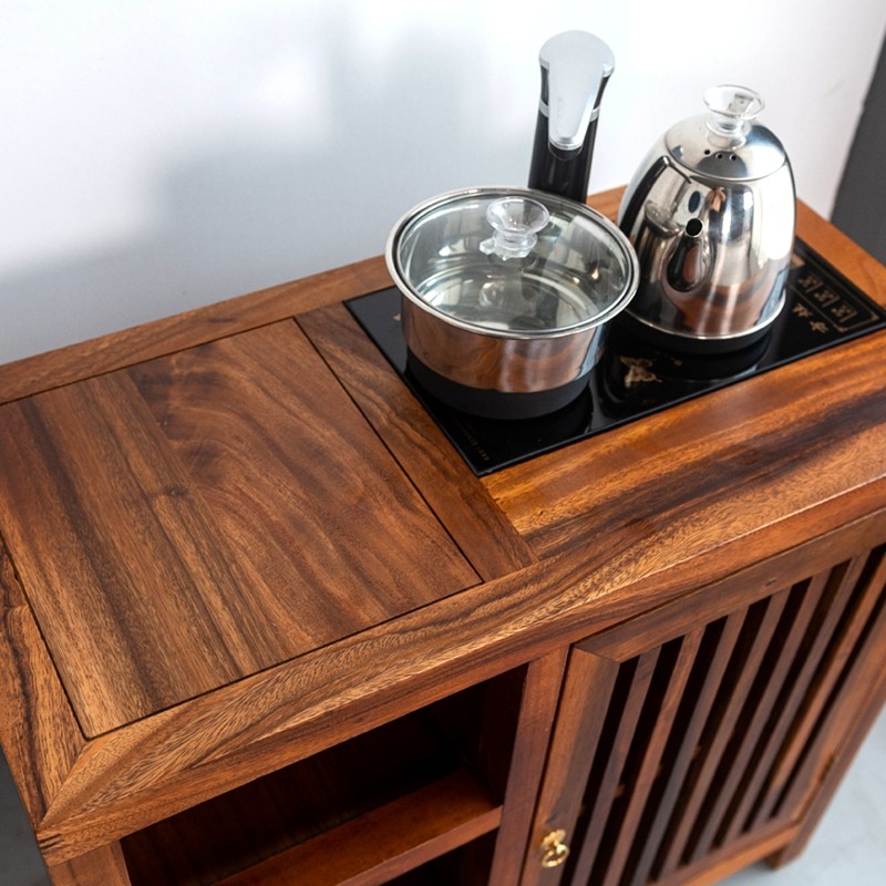 极速茶车胡桃木实木移动茶水柜烧水壶一K体家用小型茶台小茶桌边