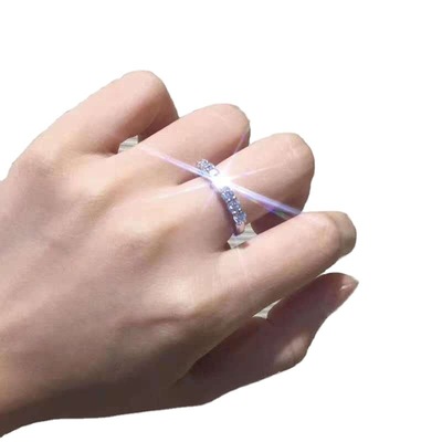 极速Fashcion Simulation Diamond Set Ring Moissanite Ring Wom