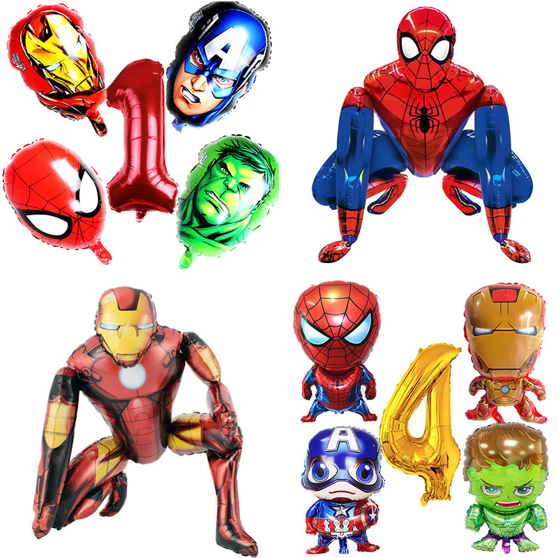 极速Super eHero Theme Spiderman Iron Man Hulk Balloon Party