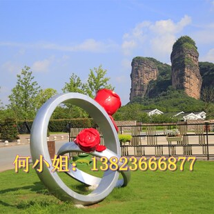 极速旅游景区景点j打卡拍摄模型超大创意玻璃钢戒指雕塑景观模型