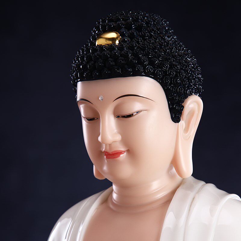 极速汉白玉释迦h牟尼佛佛像家用供佛供奉释迦摩尼像玉石佛祖三宝