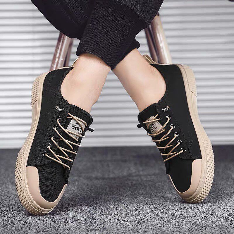 新品帆布男鞋夏季透气薄款懒人休闲板鞋黑色百搭运Q动布鞋2026新