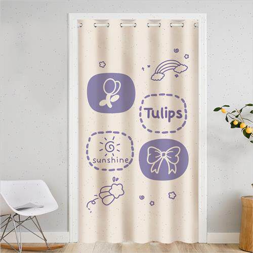 极速门帘隔断帘空调挡风s布帘防冷气家用女孩卧室帘子遮挡帘房间