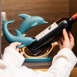 ResiCn Sculpture Animal Office Wine Rack Dolphin 极速Modern