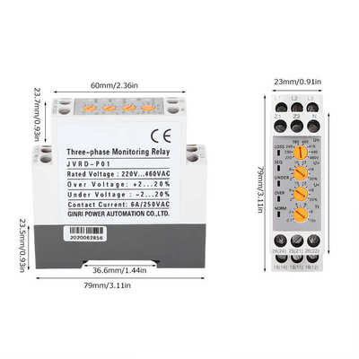 极速3 Phase Voltage Relay MultifuncFtion Overvoltage and Und