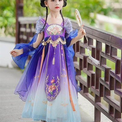 极速中秋节汉服女童嫦娥仙子表演服装高级J儿童仙气夏装2023新款