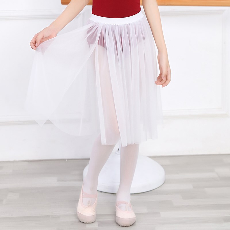 儿童舞蹈服女童练功服跳舞芭蕾舞雪纺H纱裙女孩中裙演出服装半身