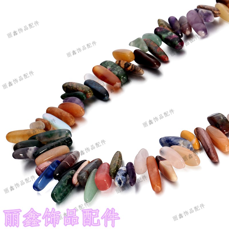 极速8-25mmi天然七彩石碎石 长牙串珠桶珠月牙石不规则手工材料DI
