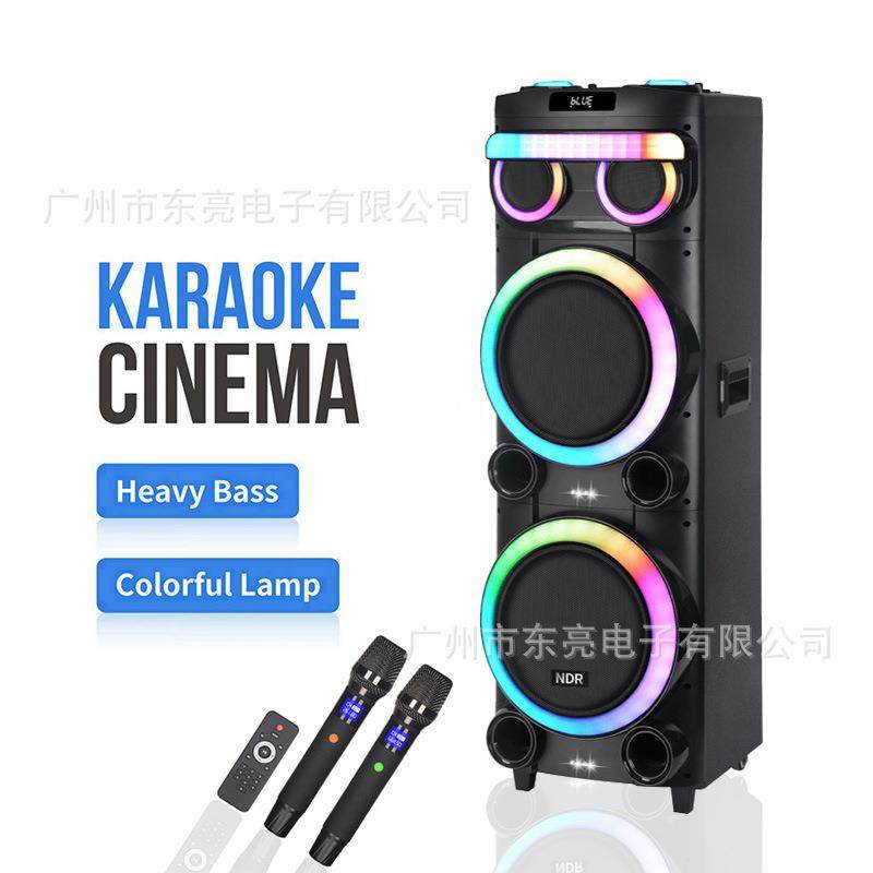 NDR-21280外贸新款超大功率100W高低音12V/14AH电瓶手推车音箱