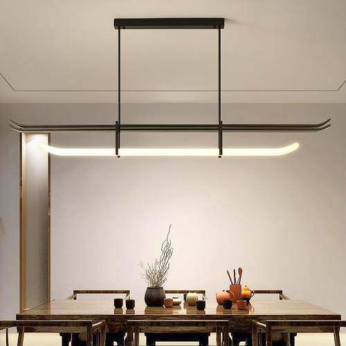 北欧新款轻奢led餐厅吊灯简约现代创意吧台灯极简长条饭厅餐桌灯
