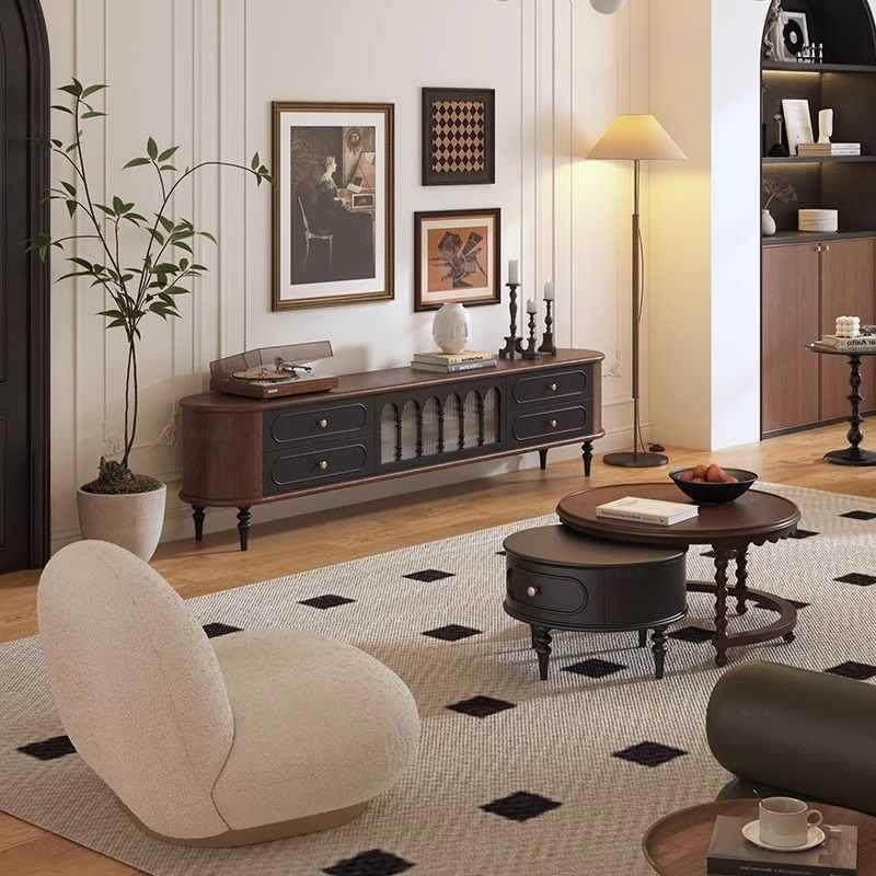 法式复古实木电视柜胡桃加黑色美式客厅茶几电视柜组合落地储,畜牧/养殖物资,畜牧/养殖器械,淘宝优惠券,粉丝福利购,淘宝优惠卷