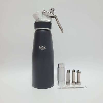 AMC500ml全铝黑圈方铝头不锈钢花嘴奶油枪发泡器奶油瓶