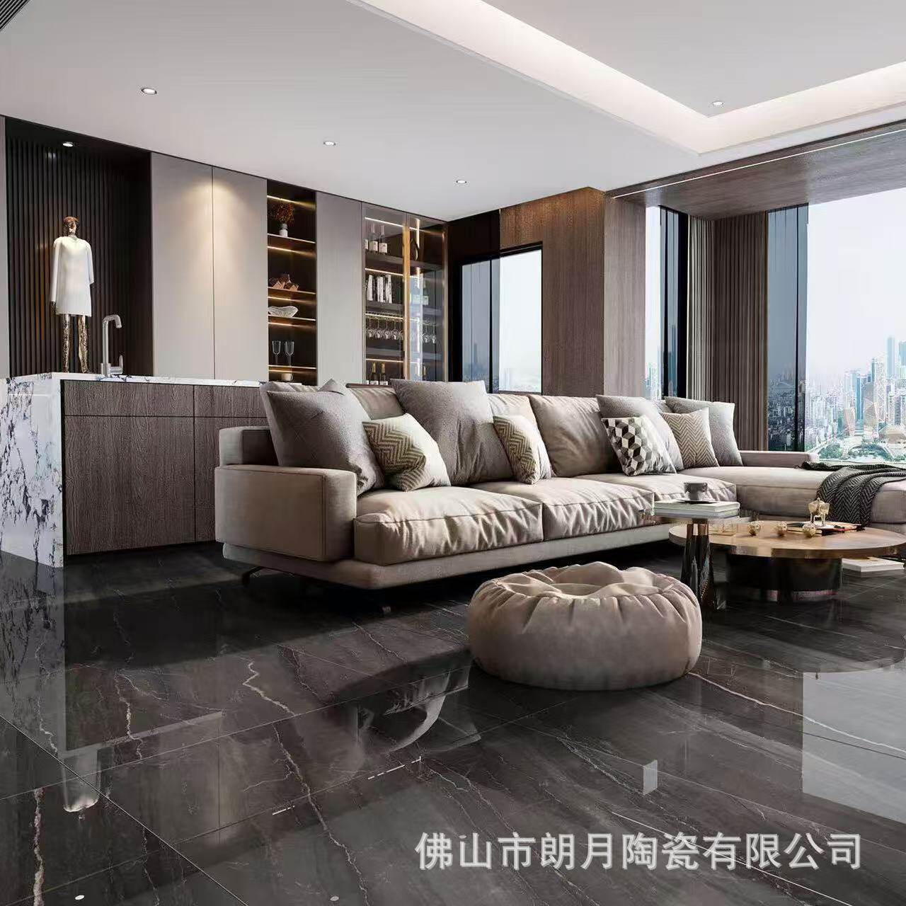 厂销750X1500灰色大理石纹岩板意大利45度灰酒店淋浴室厨房墙地砖