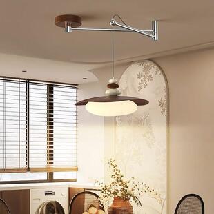 全光谱中古风吧台吊灯2025年新款复古摇臂餐厅灯中山led灯具