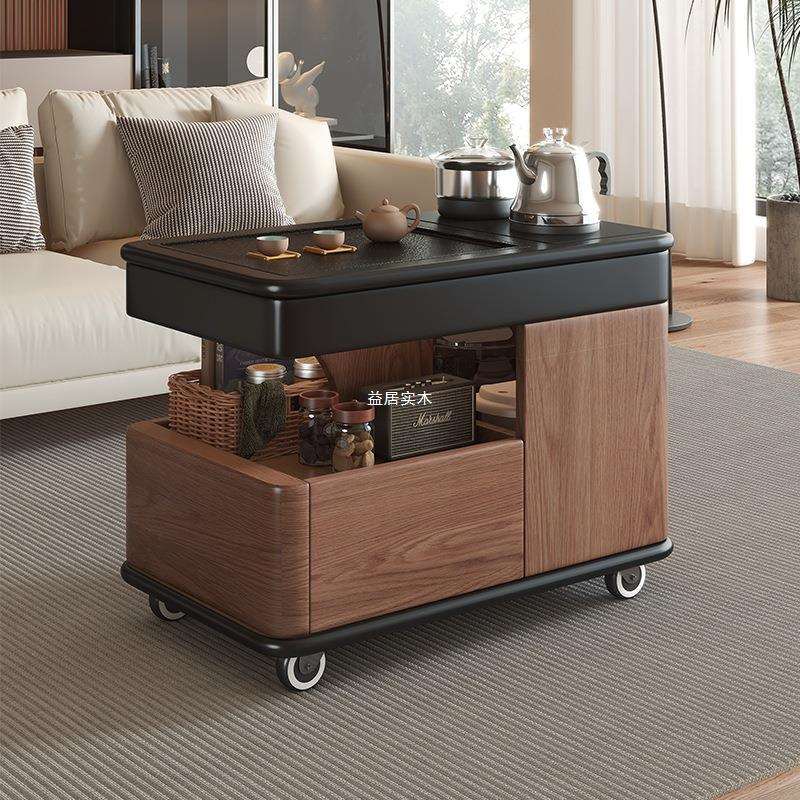 现代简约升降茶几客厅家用小户型可移动沙发边几多功能推车小茶台