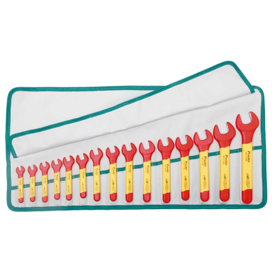 宝工 PK-2811M VDE1000V 高压绝缘开口扳手套装呆头扳手15件