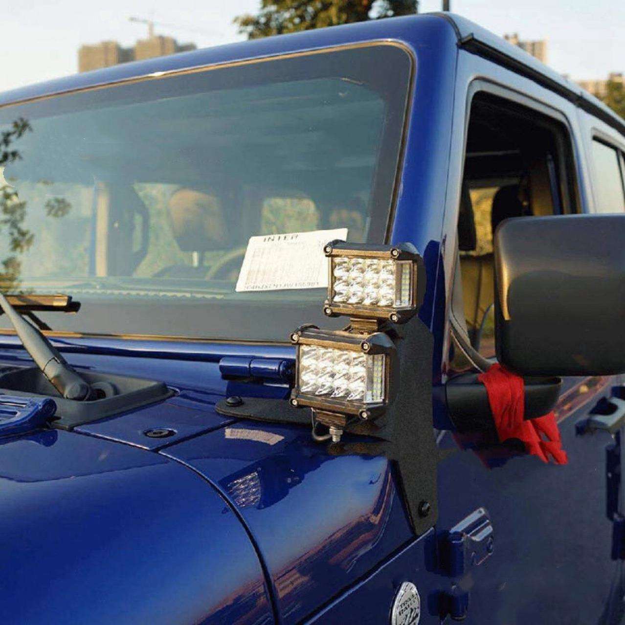 新款JL/JLU牧马人A柱双灯支架A柱双层改装支架原装孔位无损安装