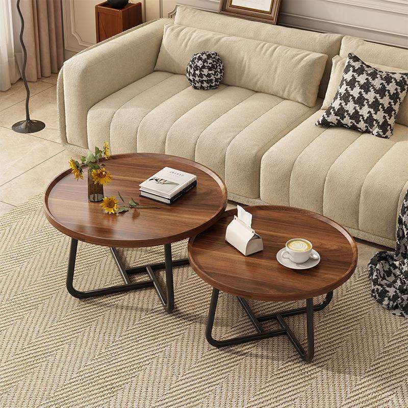 茶几客厅家用轻奢高级感小户型极简简约沙发边几床头圆形小圆桌子