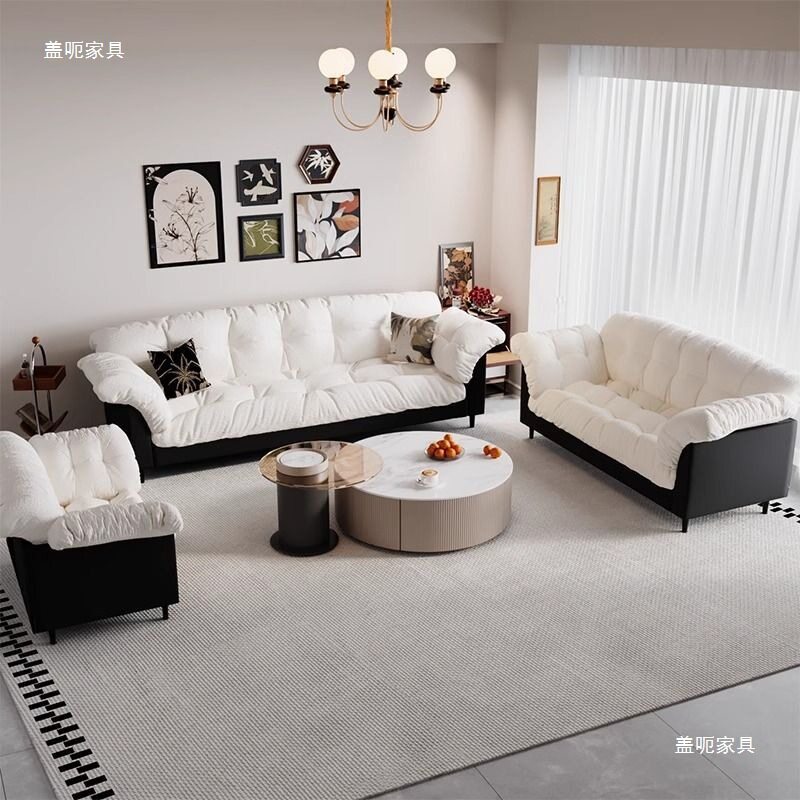 复古简约双人布艺懒人沙发