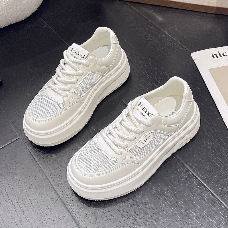 新品踩屎感34码真皮网面小白鞋女款2026新款夏R季薄款百搭透气休