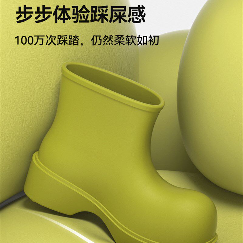 极速时尚雨鞋女款四季外穿水鞋厚底增F高耐磨雨靴防滑水靴成人短