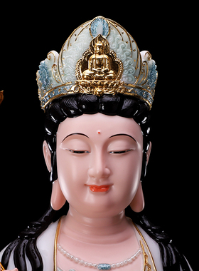 极速汉白玉文殊普贤菩萨供奉释迦牟尼佛J左右胁侍护法华严三圣菩