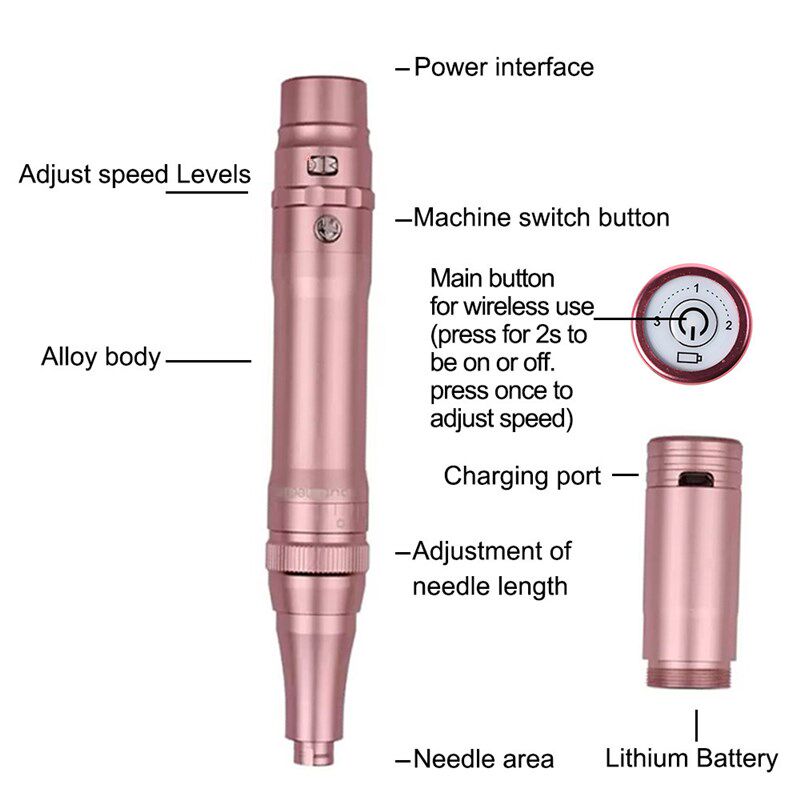 极速Rose Gold Profespsional Wireless Permanent Makeup Machin