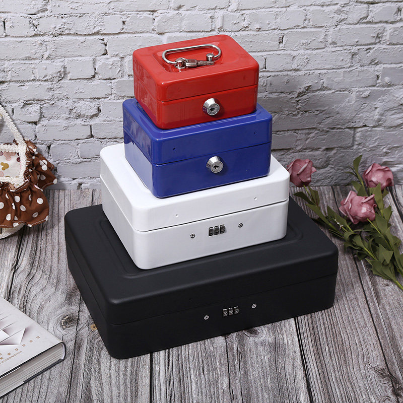 极速胜狮小保险箱钥匙密码储物箱保险柜家K用存钱罐带锁铁盒收纳