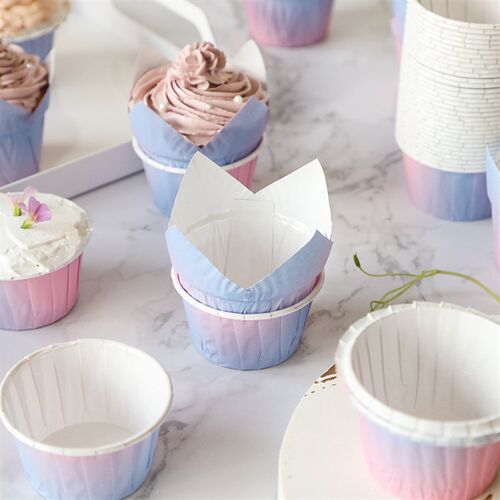 新品Cake Box paper cup gtradient color Ma Cup Fen paper cup