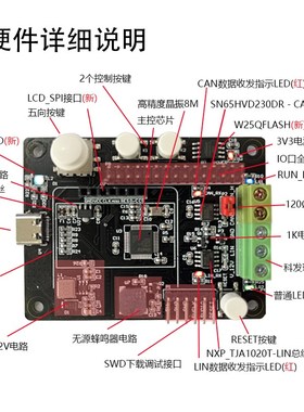 极速厂促CAN总线开发板m LIN总线开发板 STM32F1 STM32F0 双路开