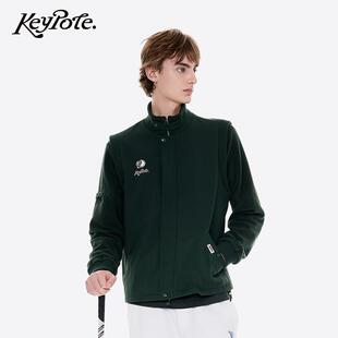 Keypote Golf男士拼接休闲运动夹克时尚高尔夫外套摇粒绒拼接