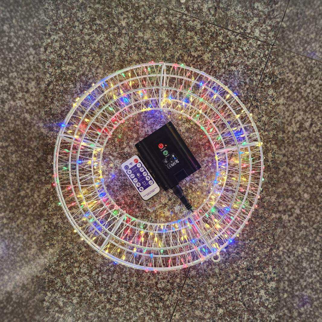 LED造型铜丝灯跨境电商小夜灯立体铁架圆环装饰灯场景布置氛围灯