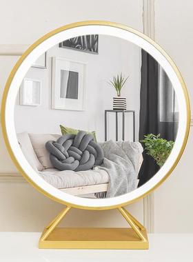 Desktop make-up mirror with light desktop student台式化妆镜