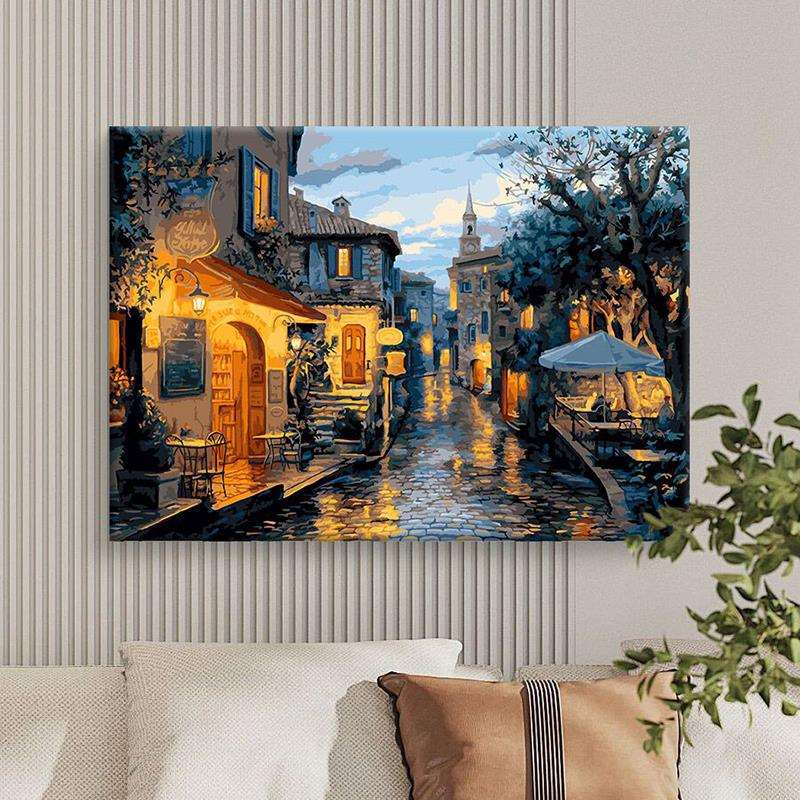 GZ6M雨后小巷十字绣2023新款线绣客厅欧式小幅卧室风景油画手工自