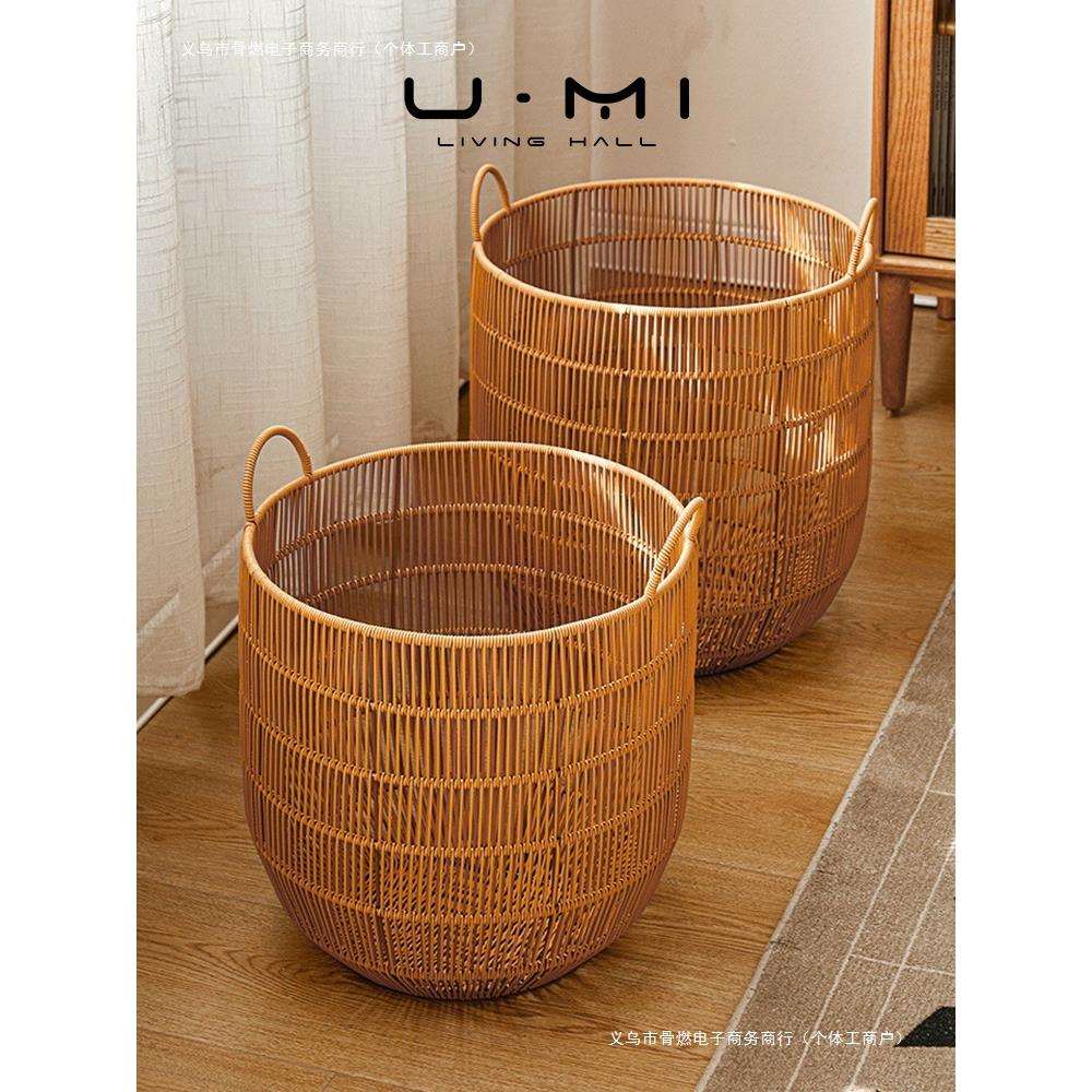 脏衣篓暖系浴室防水·仿收纳筐脏衣篮洗衣篮家用藤编