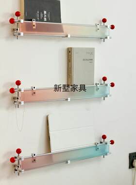 不锈钢光轴浙变亚克力杂志架置物架设计师款墙上创意书报架展示架