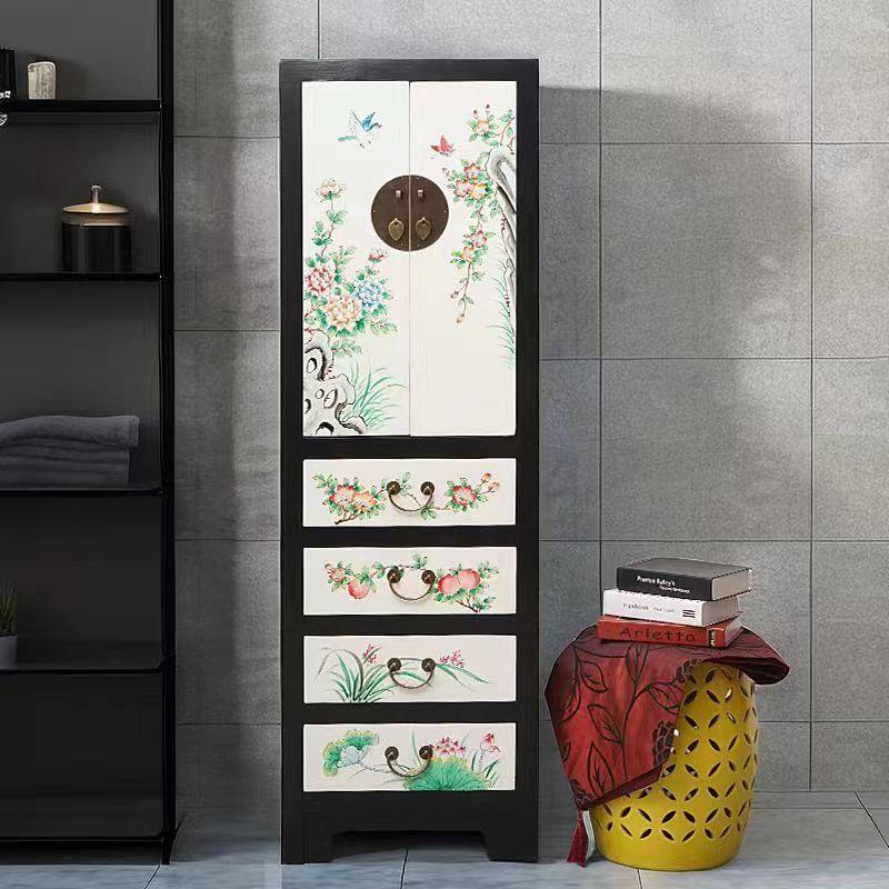 明清古典中式实木手工彩绘衣柜卧室储物高柜复古仿古收纳柜可现货