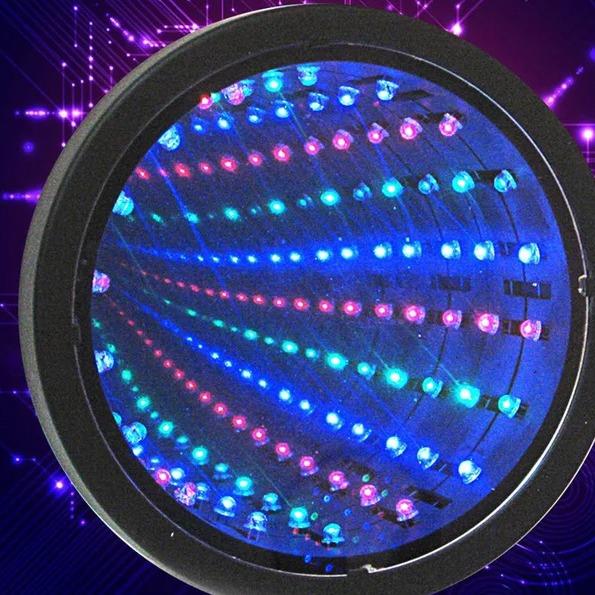 圆形隧道镜面led灯，多色感官灯放松自闭症台灯直航灯