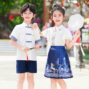 六一儿童中国风表演服新款 中小学生校园演出服幼儿园中式 班服 夏季
