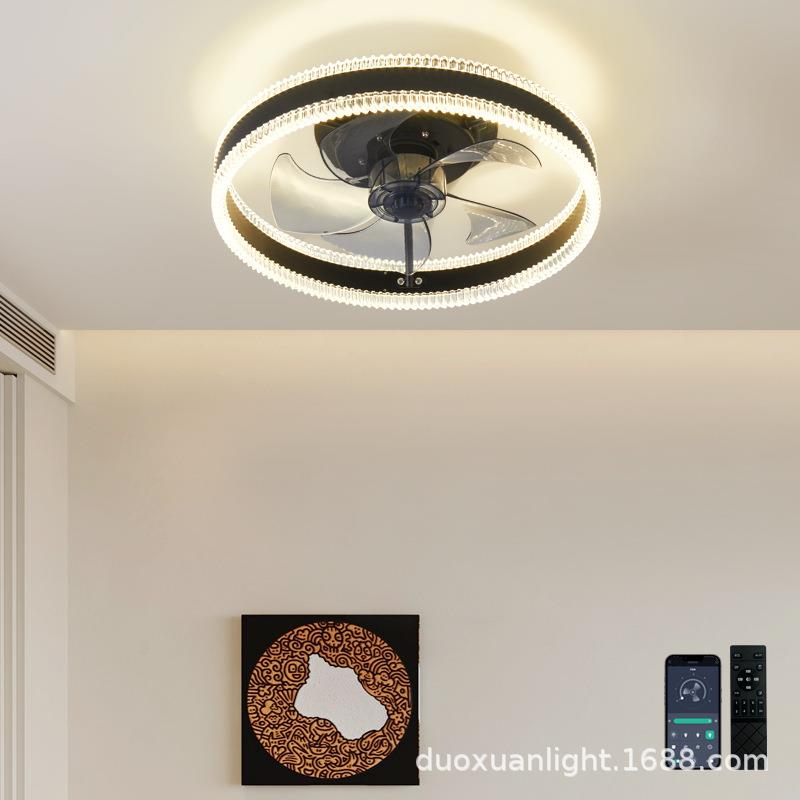跨境Alexa音箱控110v风扇吸顶灯轻奢北欧卧室电扇灯静音餐厅客厅