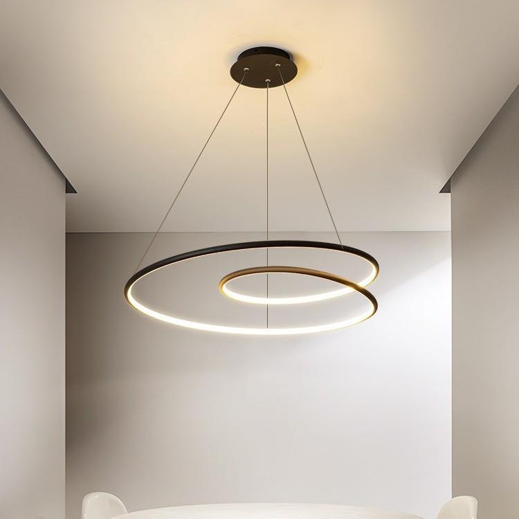 卧室吊灯2024年新款现代简约圆环极简书房灯具设计师款餐厅灯