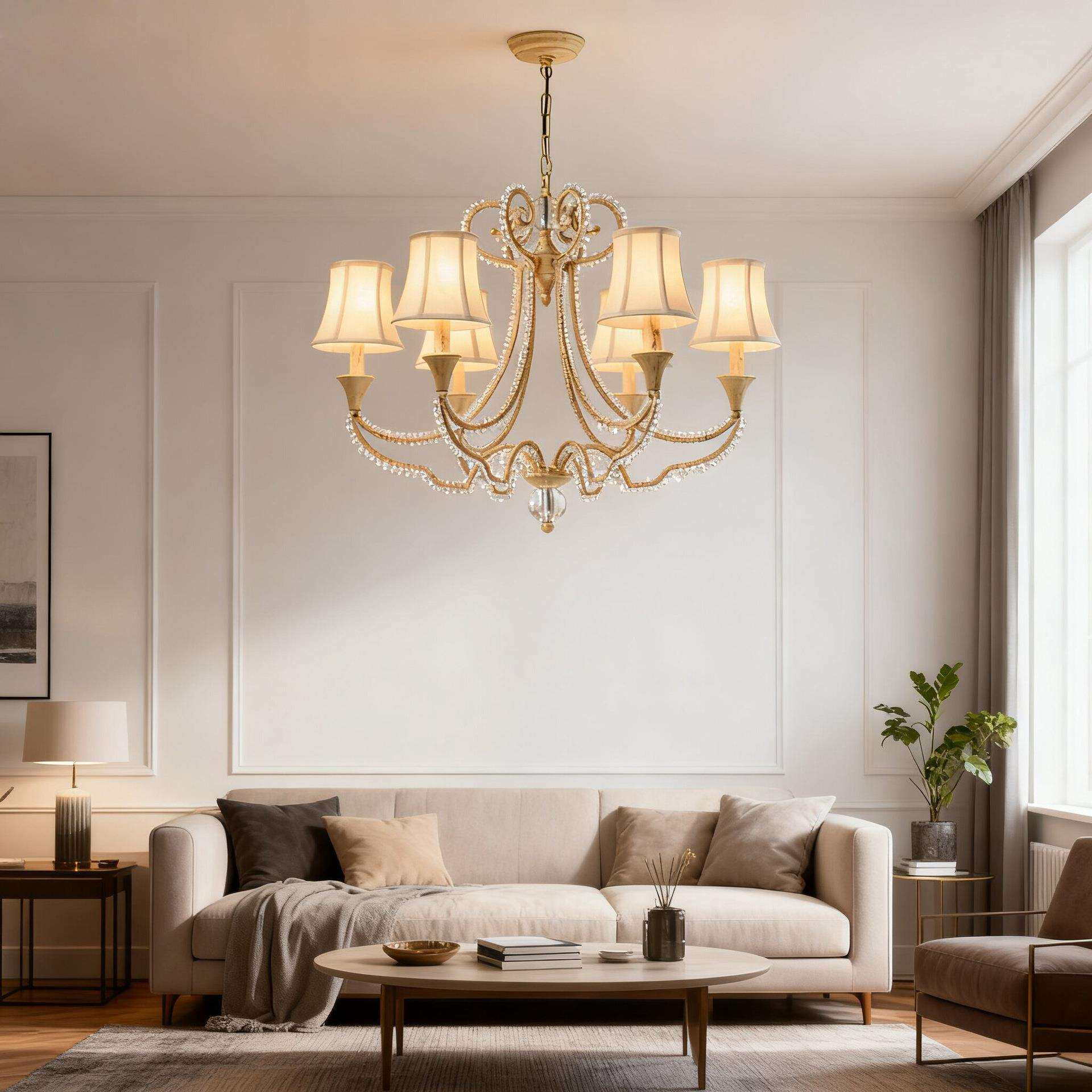 厂家直销典雅美式乡村铁艺水晶田园吊灯客厅灯卧室灯酒店客房灯