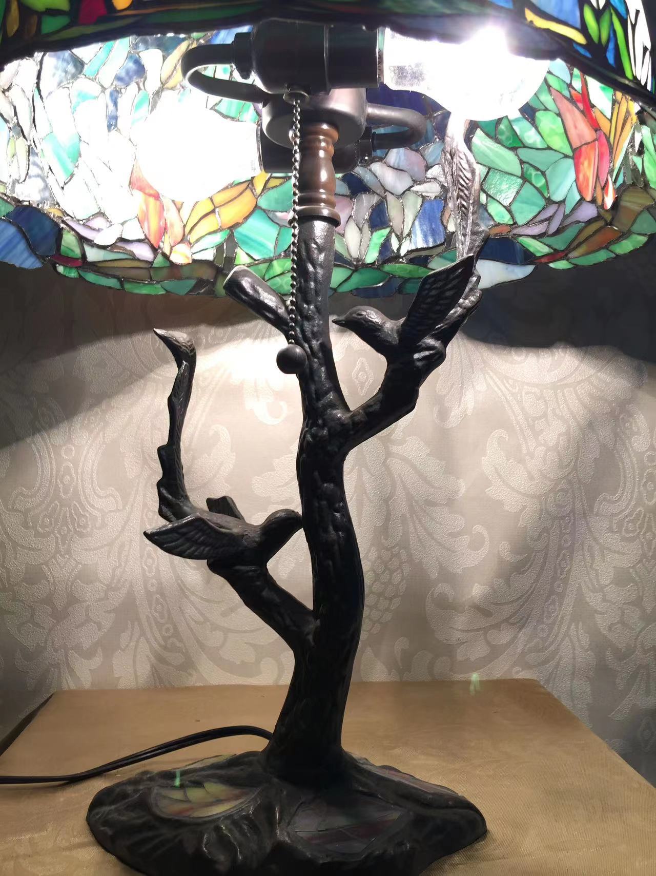 蒂凡尼巴洛克16寸小鸟玻璃台灯