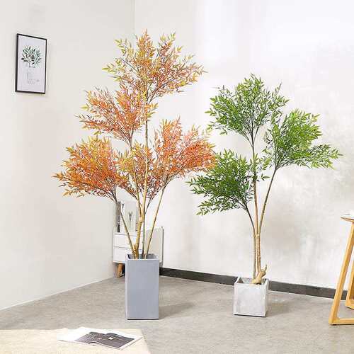 北欧仿真植物南天竹假树服装店客厅装饰落地盆栽大型仿生绿植摆件
