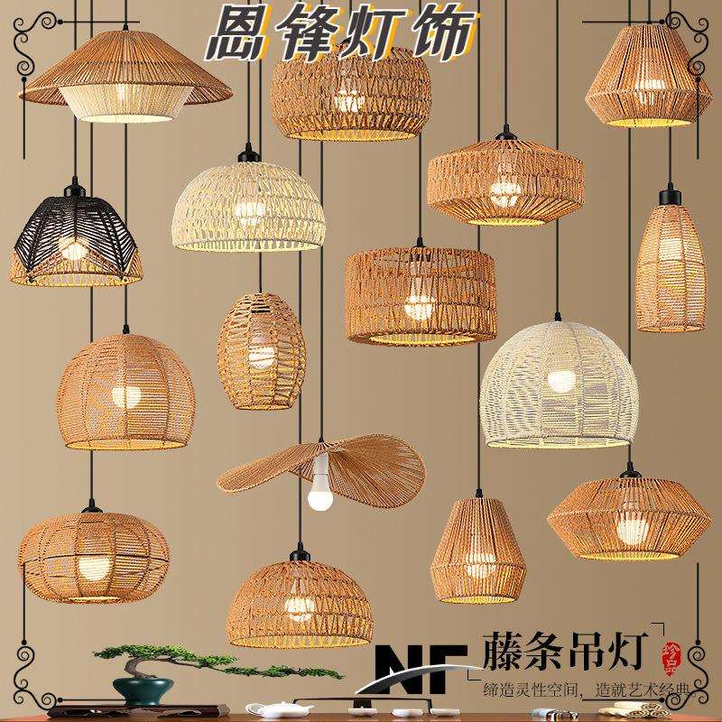 麻绳复古吊灯工业风铁艺餐厅酒吧服装烧烤店复古装饰店铺商用灯具
