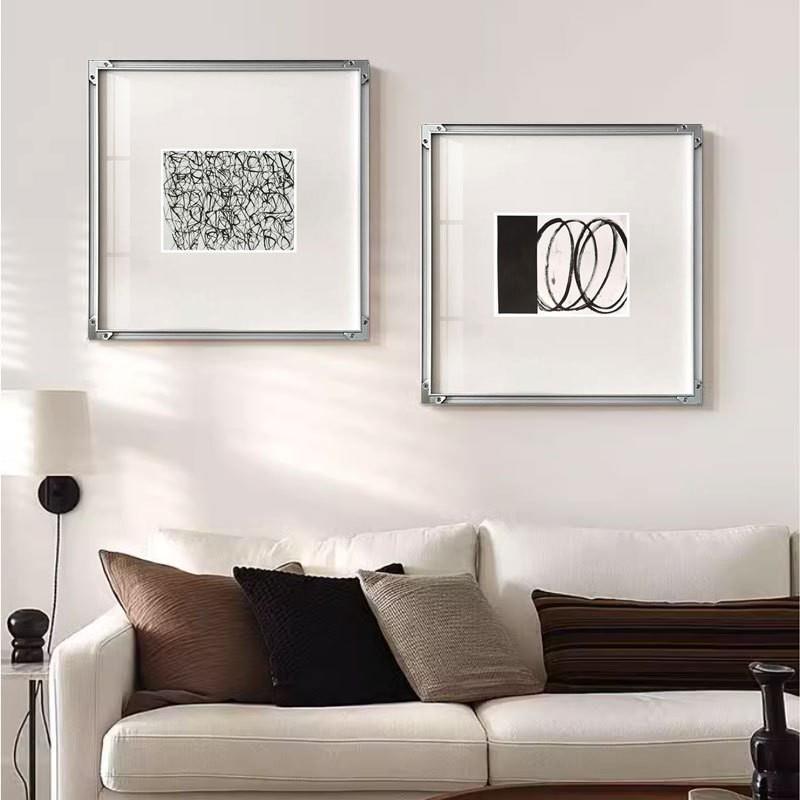 个性创意黑白意式极简挂画书房小众艺术设计师客厅装饰画卧室床头