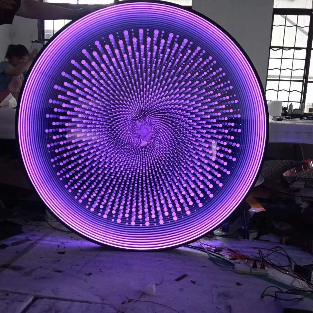 深渊镜千层镜霓虹灯广告牌发光字酒吧灯箱氛围灯网红背景灯牌